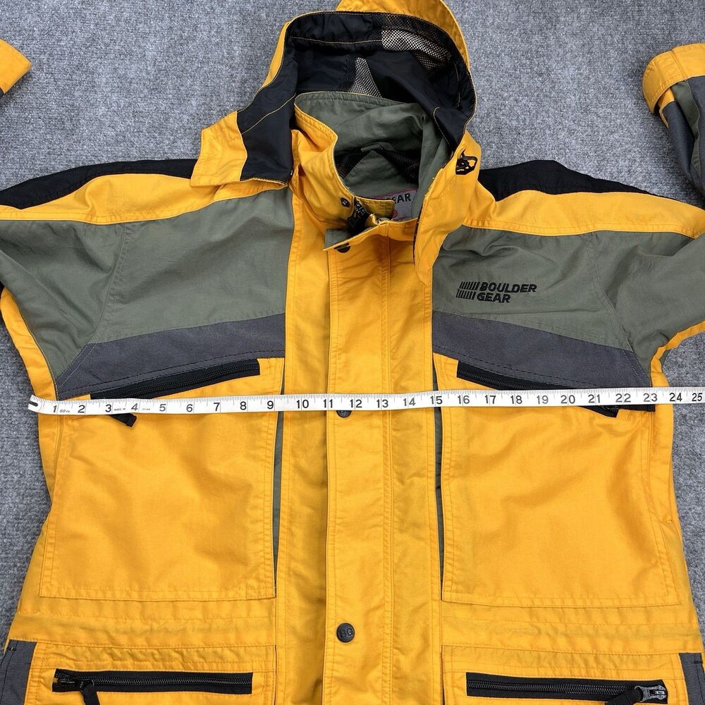 Boulder Gear XO Jacket Mens Small Ski Snow Utility Multi Pocket Yellow - Picture 16 of 16